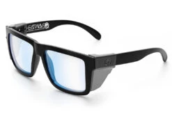 XL VISE Z87 Sunglasses Black Frame: Blue Light Blocking -Heat Wave Visual Black Blue Light Angle Smoke