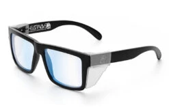 VISE Z87 Sunglasses Black Frame: Blue Light Blocking Lens -Heat Wave Visual Black Clear Blue Light Angle Clear