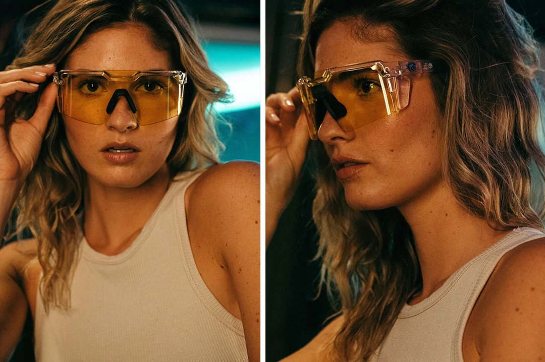 Future Tech Sunglasses: Vapor Clear Frame Hi-Vis Yellow Lens Z87+ 4 Future Tech Sunglasses: Vapor Clear Frame Hi-Vis Yellow Lens Z87+ - Image 4