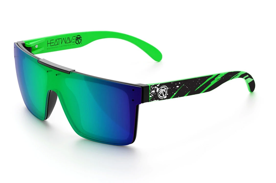 Quatro Sunglasses: Aerosol Green Customs 1 Quatro Sunglasses: Aerosol Green Customs