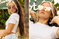 Carat Sunglasses: White -Heat Wave Visual carat white girl