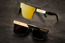 Quatro Sunglasses: Black/Gold Metal Customs -Heat Wave Visual goldmetal