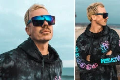 Lazer Face Sunglasses: Neon Blue Z87 9 Lazer Face Sunglasses: Neon Blue Z87 -Heat Wave Visual lazer neon blue